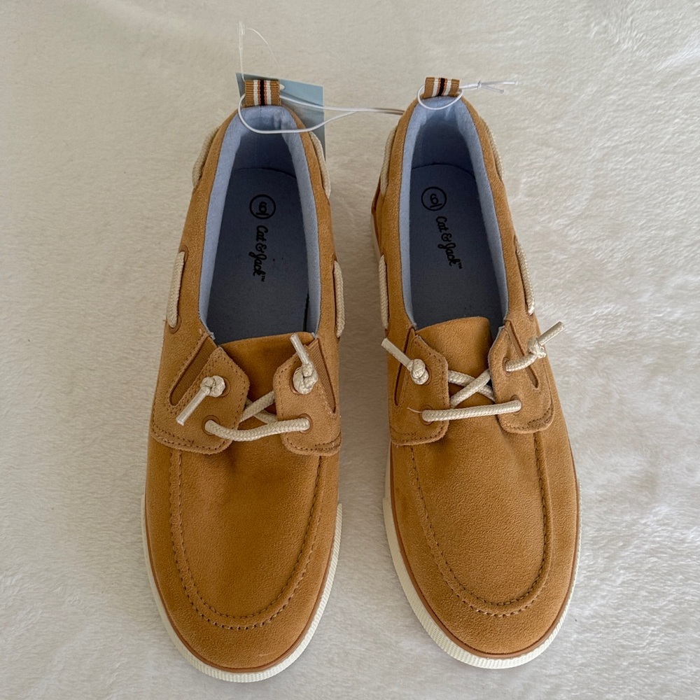 Cat & Jack Reese boat shoes boys size 6 camel color